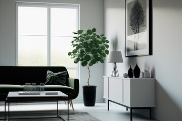 background of a minimalist modern living room,. Generative AI