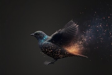 Obraz premium Black bird Generative AI