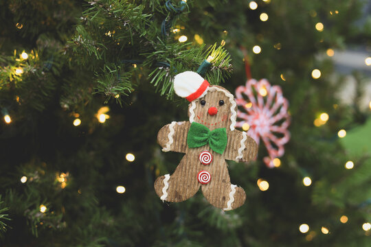 homemade christmas ornament on a Christmas tree 