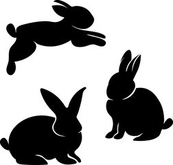 Obraz premium illustration chinese new year 2023 rabbit shadow without background 