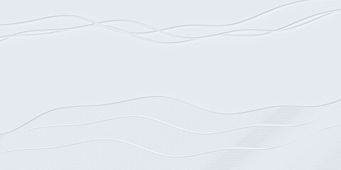 White abstract lines on white background. 3d illustration - 557981842