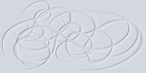 White abstract lines on white background. 3d illustration - 557981847