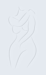 Woman silhouette.Abstract female figure icon. 3d illustration - 557981859