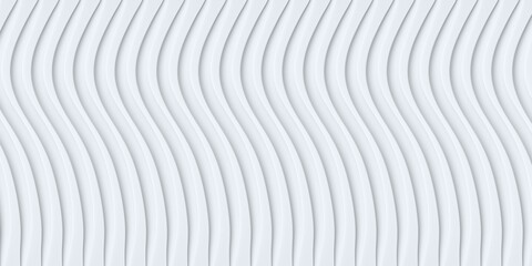 White abstract lines on white background. 3d illustration