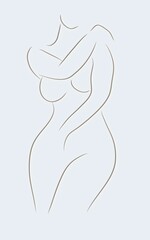 Woman silhouette.Abstract female figure icon. 3d illustration