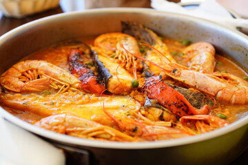 Arroz de mariscos ( Spanish Rice with seafood) , Spanish cuisine 