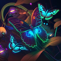 Neon, butterfly,