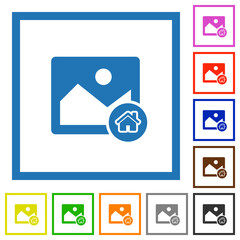 Image home flat framed icons