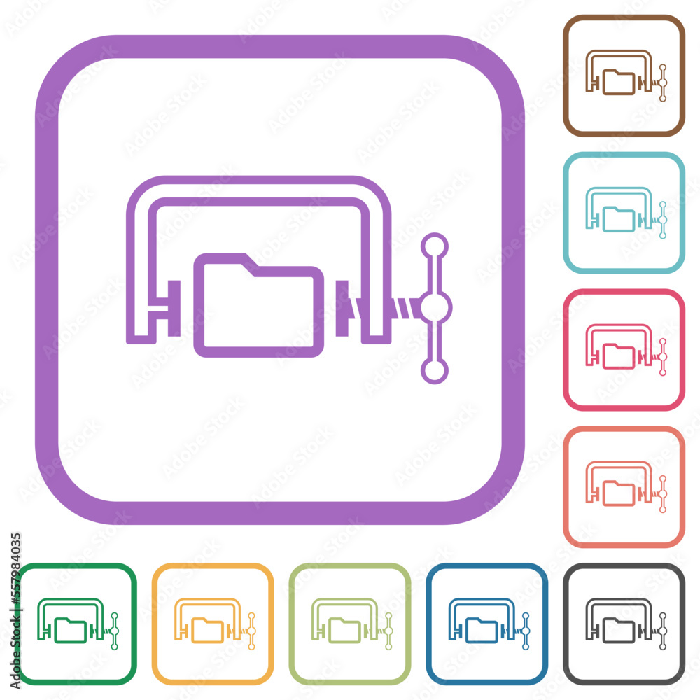 Poster folder compression outline simple icons