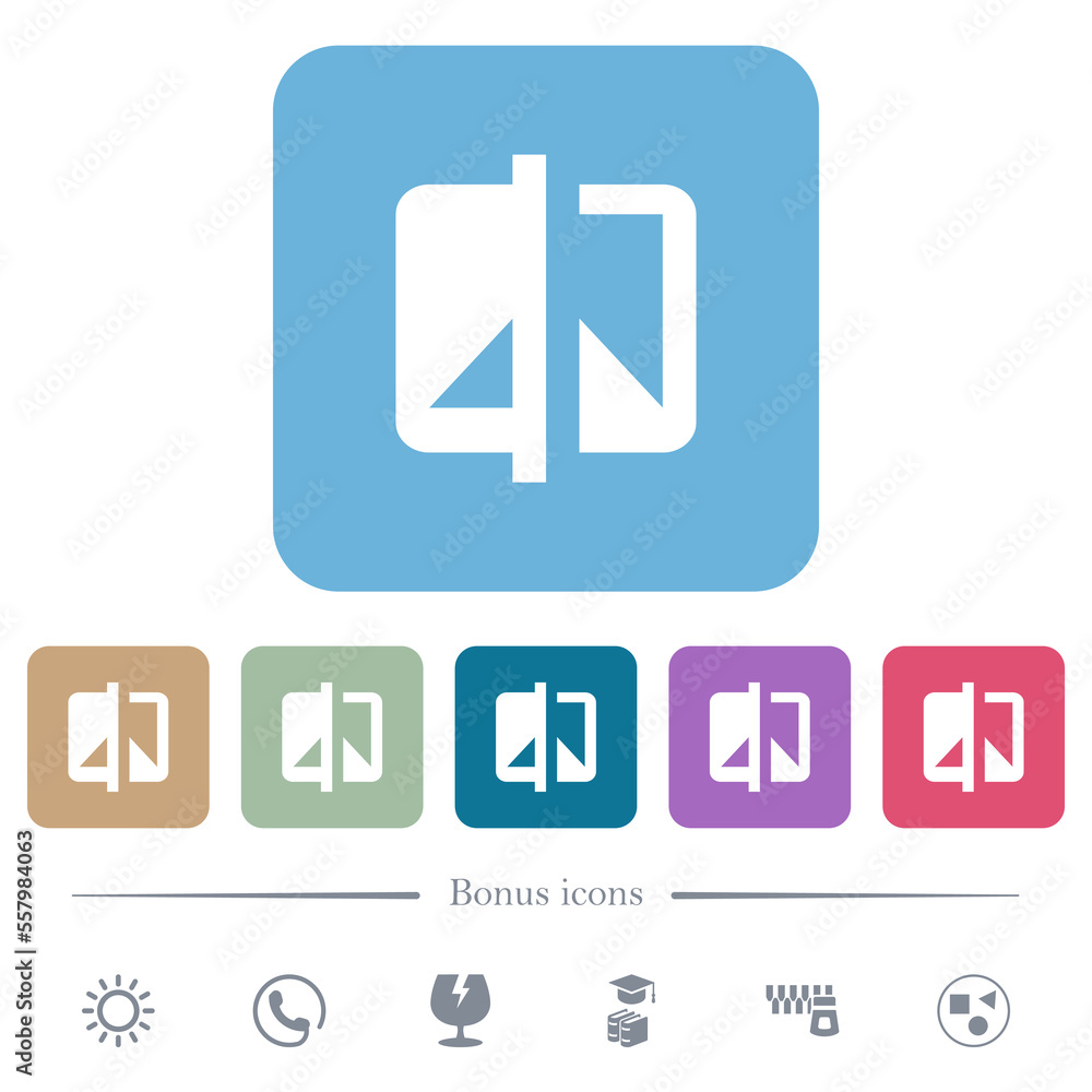 Poster invert theme flat icons on color rounded square backgrounds