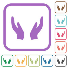 Empty protecting hands solid simple icons