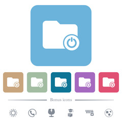 Close directory flat icons on color rounded square backgrounds