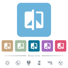 Invert theme flat icons on color rounded square backgrounds