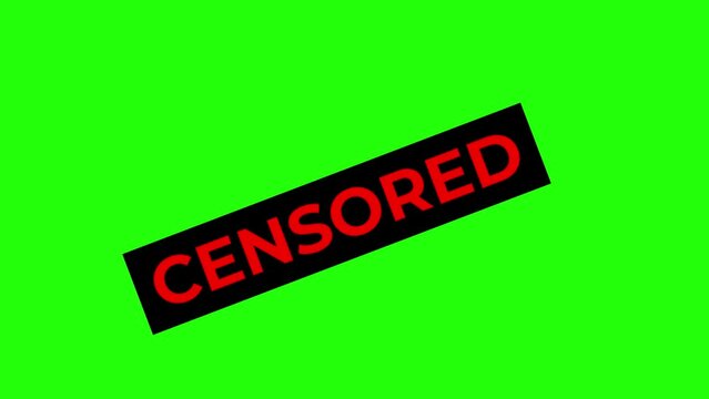 Censored Tag Sticker Animation on Green Background