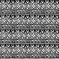 seamless pattern with ethnic ornaments drawings on a white background, vector pattern