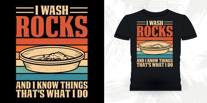 Gold Prospector Funny Gold Digging Retro Vintage Gold Panning T-shirt Design