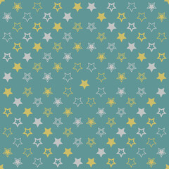 Pattern of Different Golden and White Stars Version Pastel Color