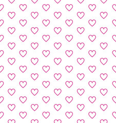 overlay of pink heart outlines seamless pattern