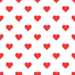 Fototapeta na wymiar Overlay pattern of small red hearts