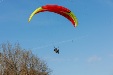 paragliding in the sky