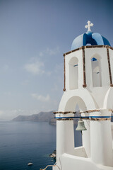 Fototapeta na wymiar Postal de Santorini 
