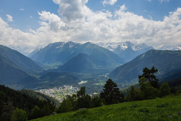 Fototapeta premium magnificent view of Caucasus Mountains and sky