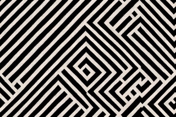 The houndstooth pattern is a brush stroke illustration drawn in ink. Continuous Stitching. Generative AI