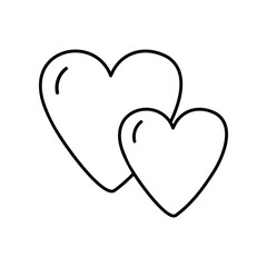 Cute doodle hearts clipart. Hand drawn doodle illustration. 