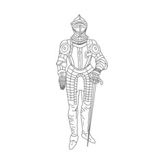 Fototapeta na wymiar medieval knight armor vector illustration