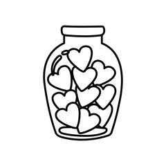 Jar with heart for greeting cards, posters, stickers and seasonal design.