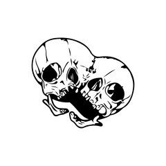 vector illustration of fused skulls