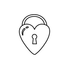 Doodle love lock. Element for greeting cards, posters, stickers and seasonal design.