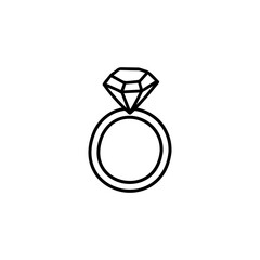 Diamond ring. Element for greeting cards, posters, stickers and seasonal design