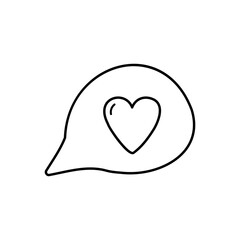Love Chat Icon. Vector Symbol for E-Dating, Online Dating, Sexting, Love Texting, SMS, Romance, Valentine's Day, Messaging