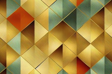 Abstract gold line and texture lines in an art deco style, repeated endlessly. Inconspicuous Art Deco pattern Generative AI
