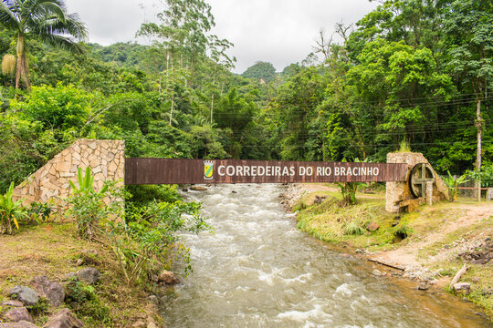 Bracinho river rapids in Schroeder, Santa Catarina state, Brazil