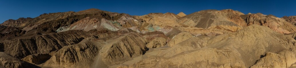 Desert sandy rainbow mountains in Death Valley national park in america at sunny day