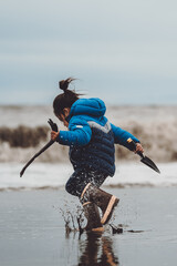 Child playing on beach
