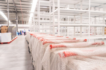 Fototapeta premium New shopping carts in a super store