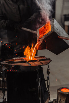 Making bells in a factory