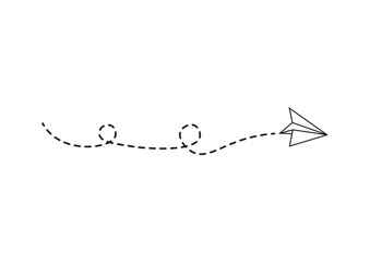 Dotted line paper airplane route