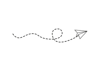 Dotted line paper airplane route