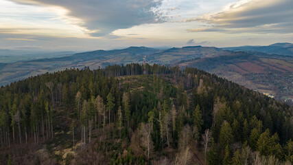 sunset over the mountains