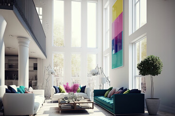 bright, contemporary interiors. Generative AI