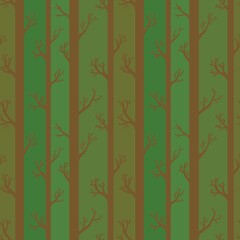 Abstract cartoon forest seamless tree and branches pattern for wrapping paper and kids clothes print and fabrics