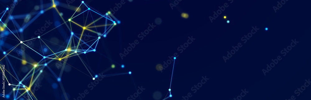 Aufkleber colored polygonal structure. beautiful illustration with connected dots and lines. digital network b
