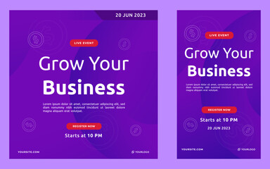 Business webinar conference template illustration