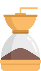 Coffee grinder icon flat vector. Cafe drink. Morning bean isolated