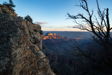 sun settting at north rim of grand canyon national park