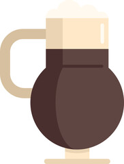 Mocha coffee icon flat vector. Restaurant cup. Morning food isolated